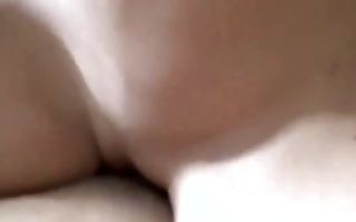 Gorgeous brunette sucks on her knees and gets pussy banged