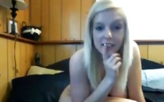 Blondie showing her amazing huge boobies on webcam